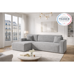 Canapé d’angle Haussmann 240 cm convertible – Fabriqué en France