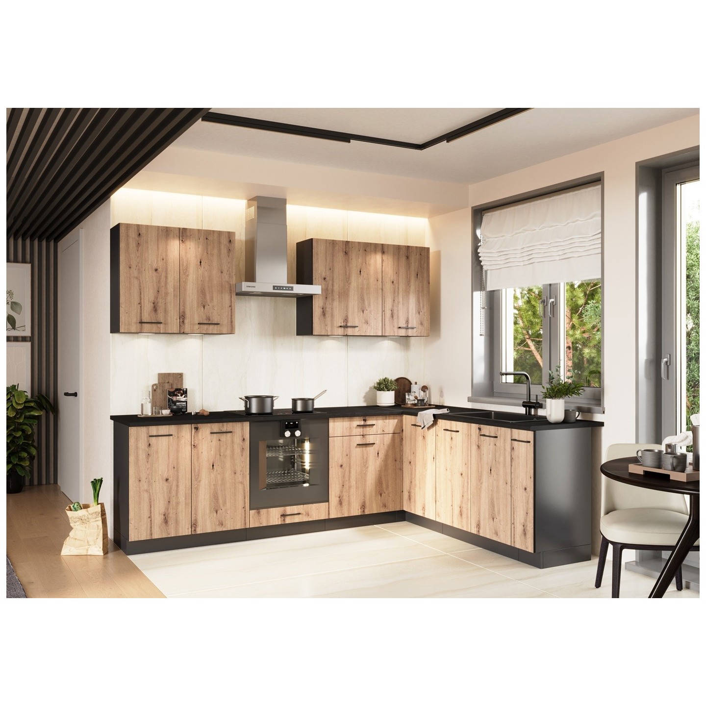 Vooby Project Lumia | Cuisine moderne bois clair & graphite – Vooby Paris